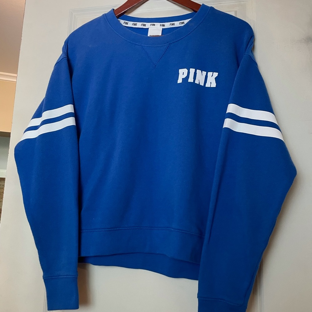 VS PINK Crewneck Collegiate Sweatshirt Blue XS